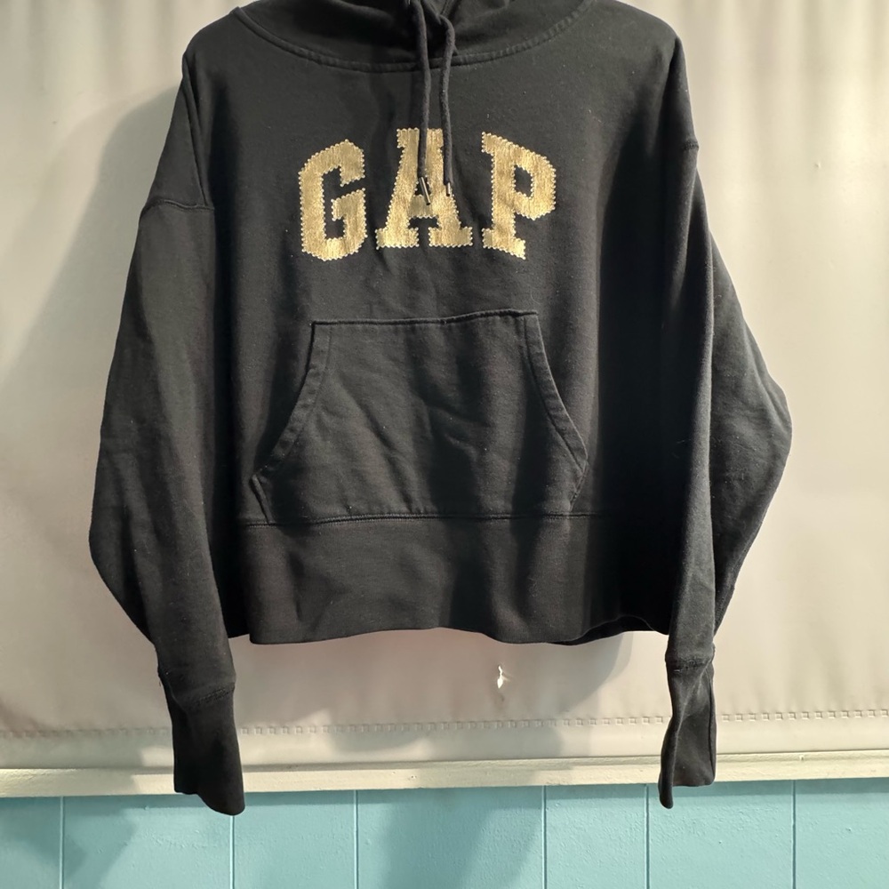 GAP Black Hoodie with Gold Logo